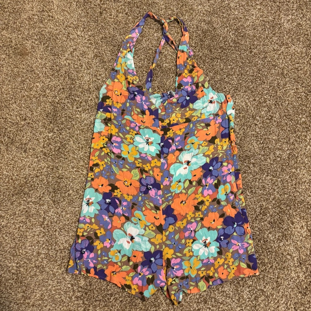 O’Neill || Floral Overall Romper Coverup Size Large